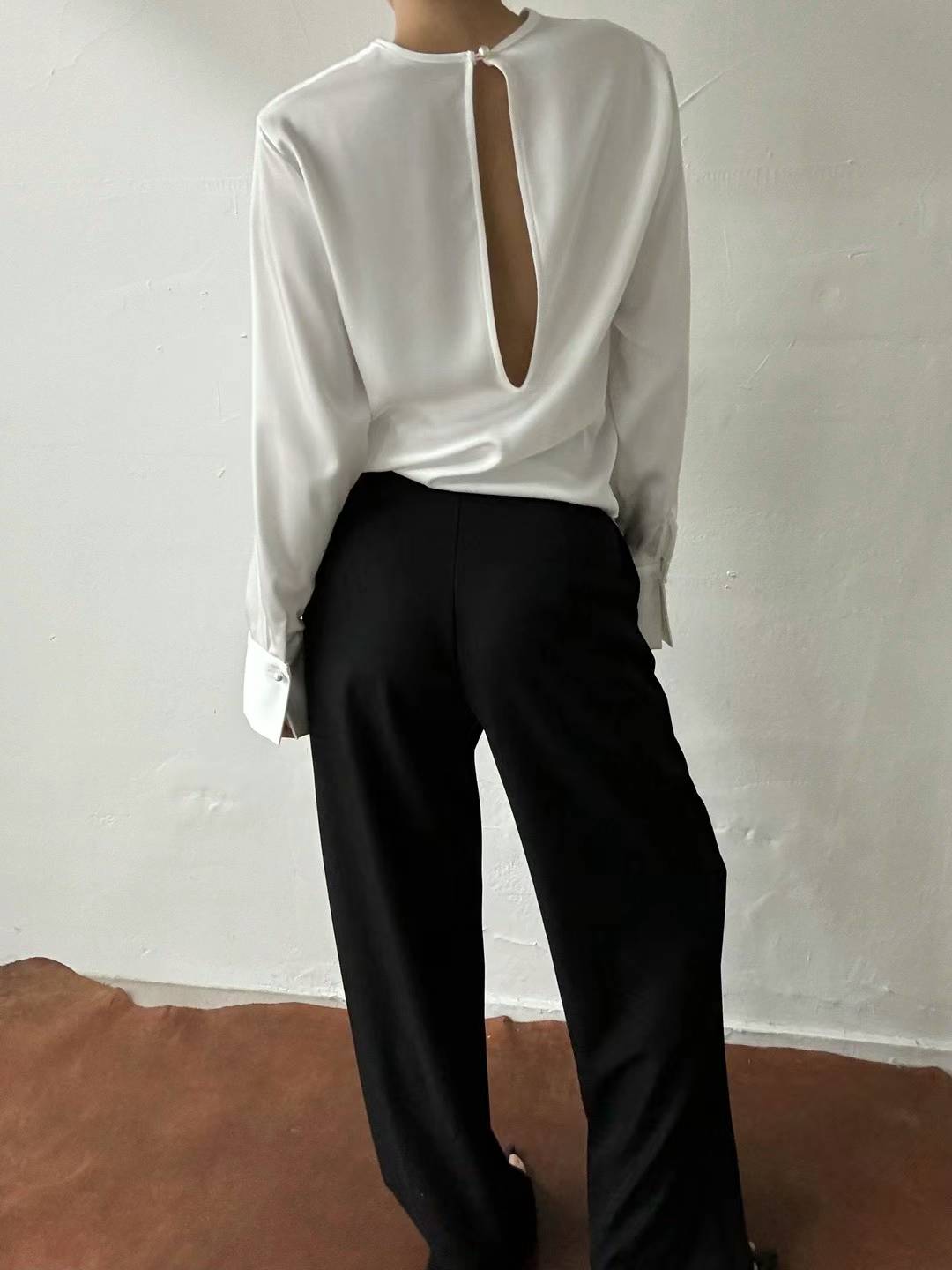 Back Open Silky Blouse