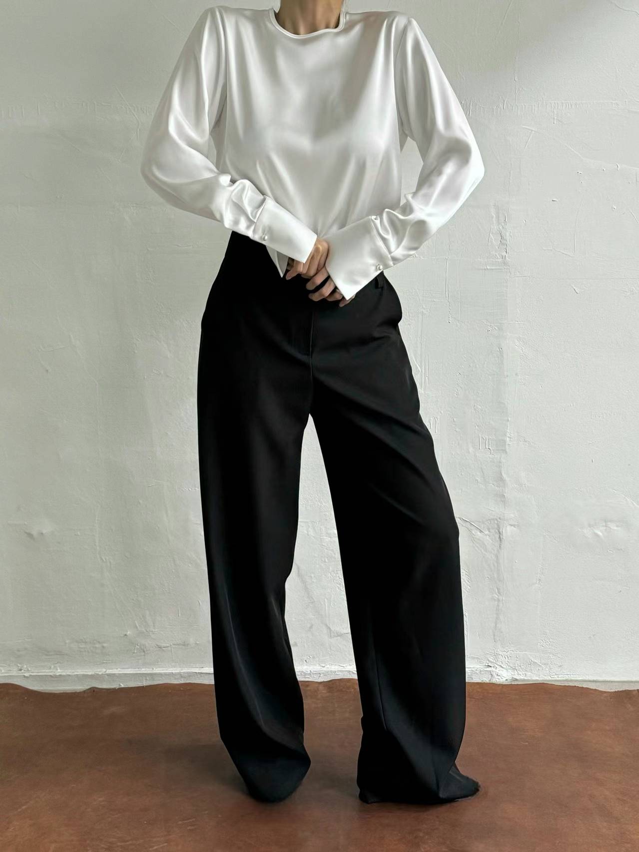 Back Open Silky Blouse