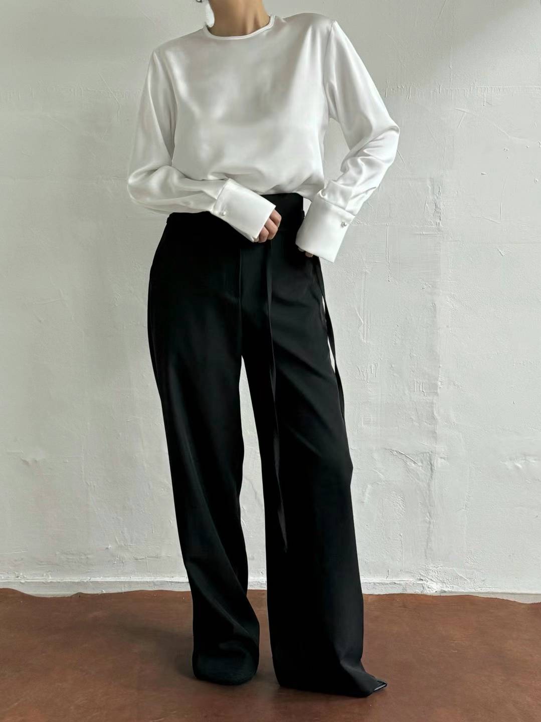 Back Open Silky Blouse