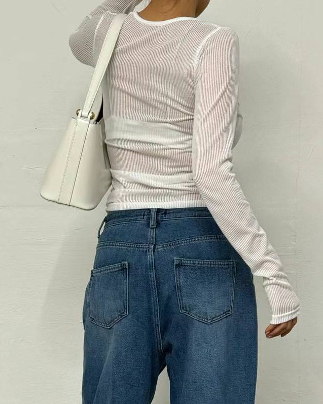 Ribbed Mesh Tee