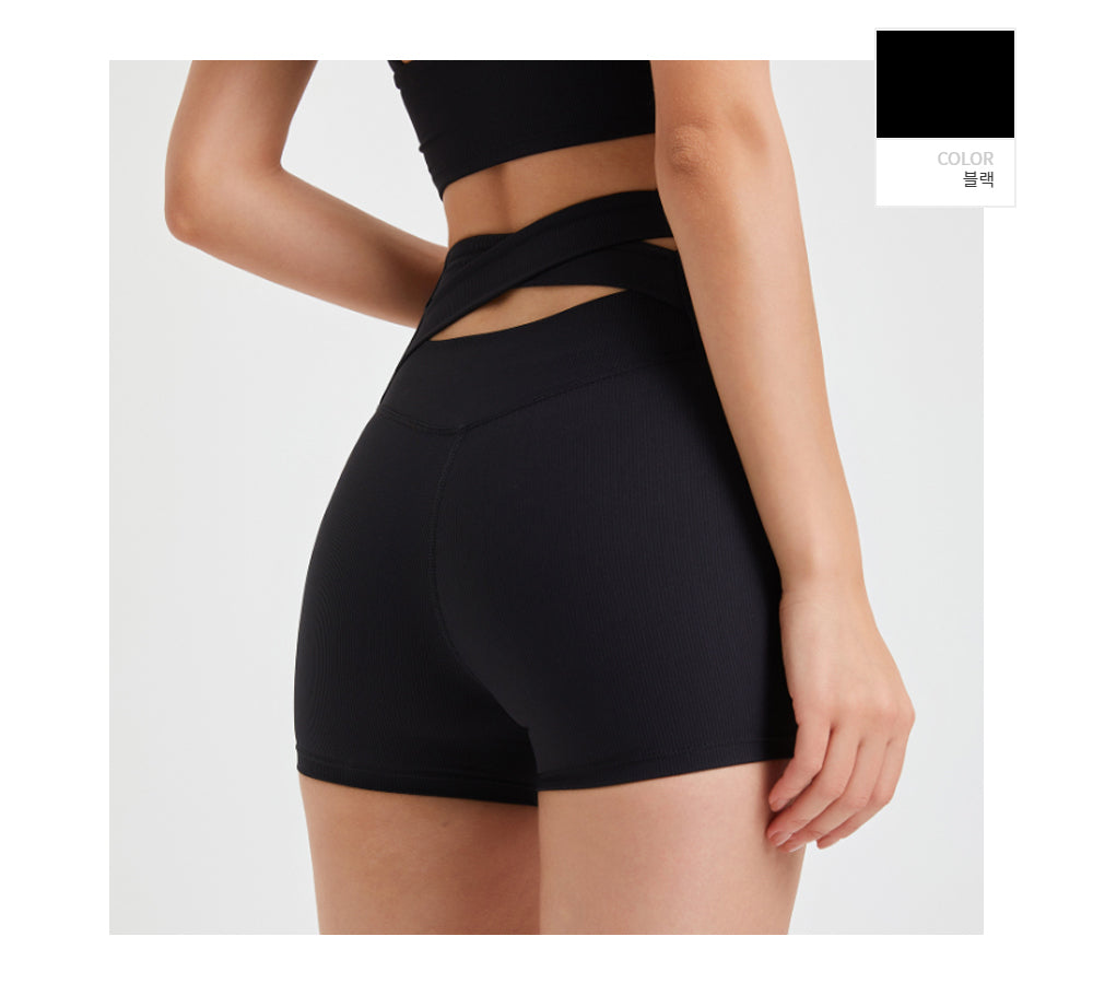 Back Cross Shorts Leggings