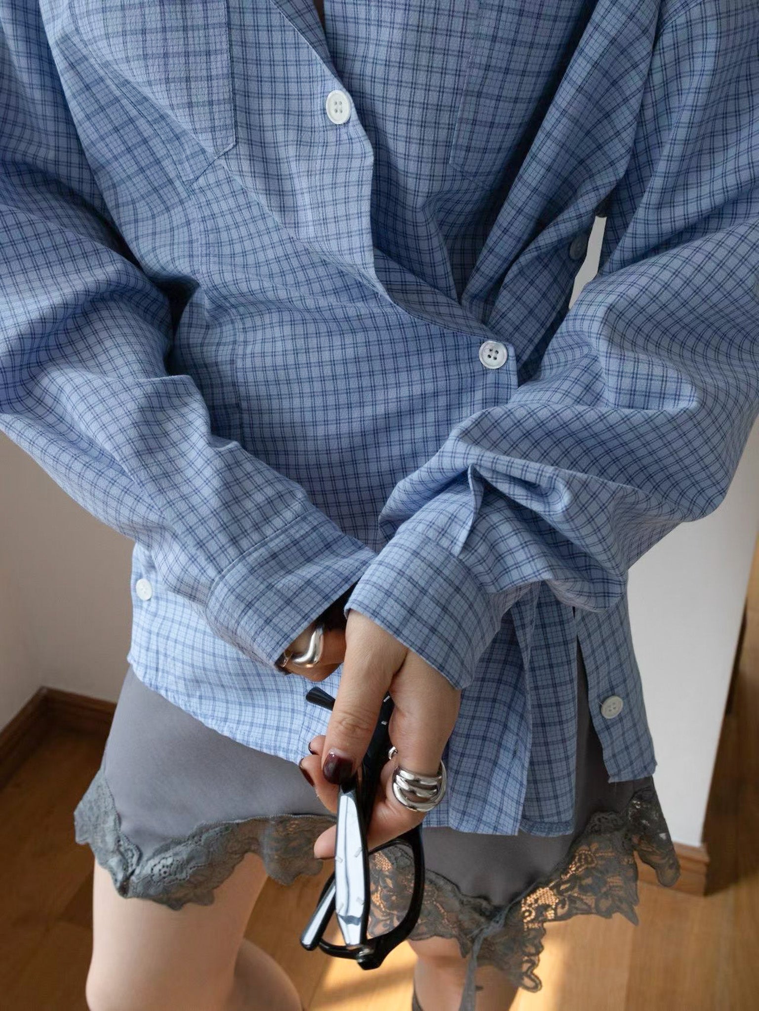 Lioness Wrap Plaid Shirt
