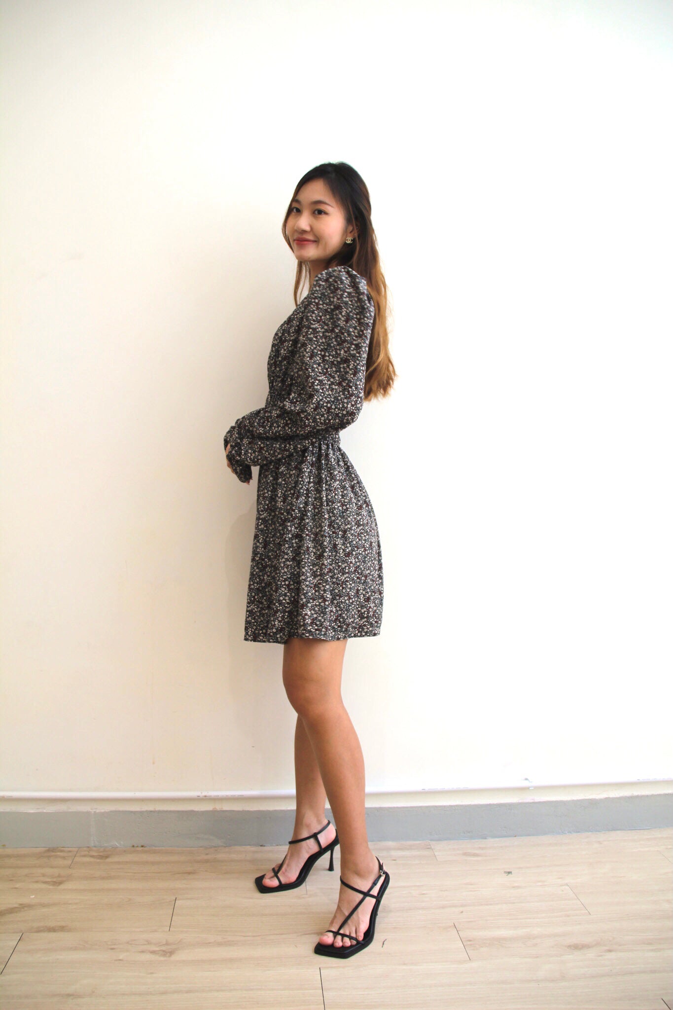 Floral Black Dress