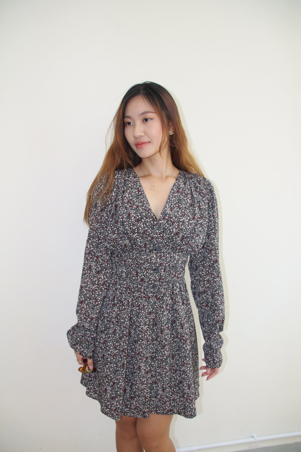 Floral Black Dress