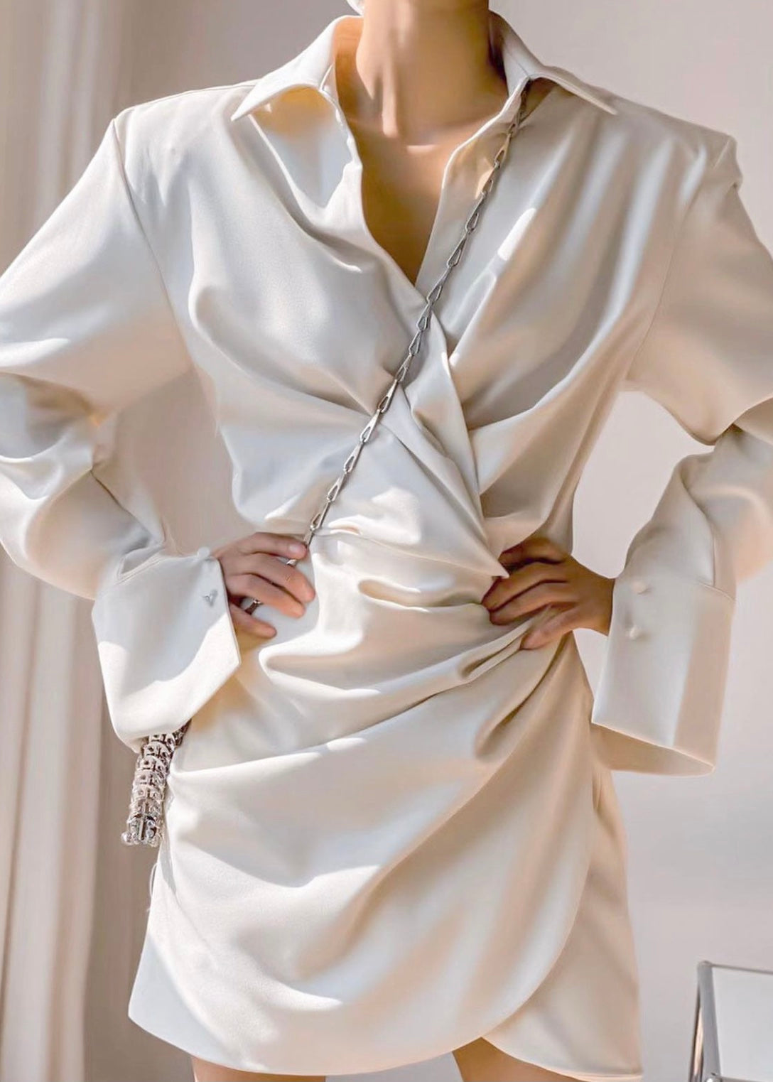 Draped Details Mini Dress