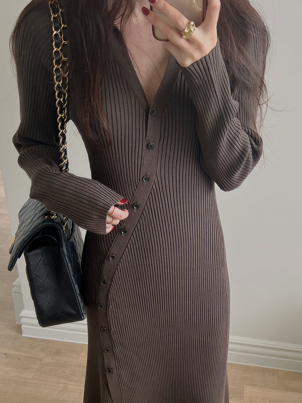 Ribbed Knit Dress (Ivory)