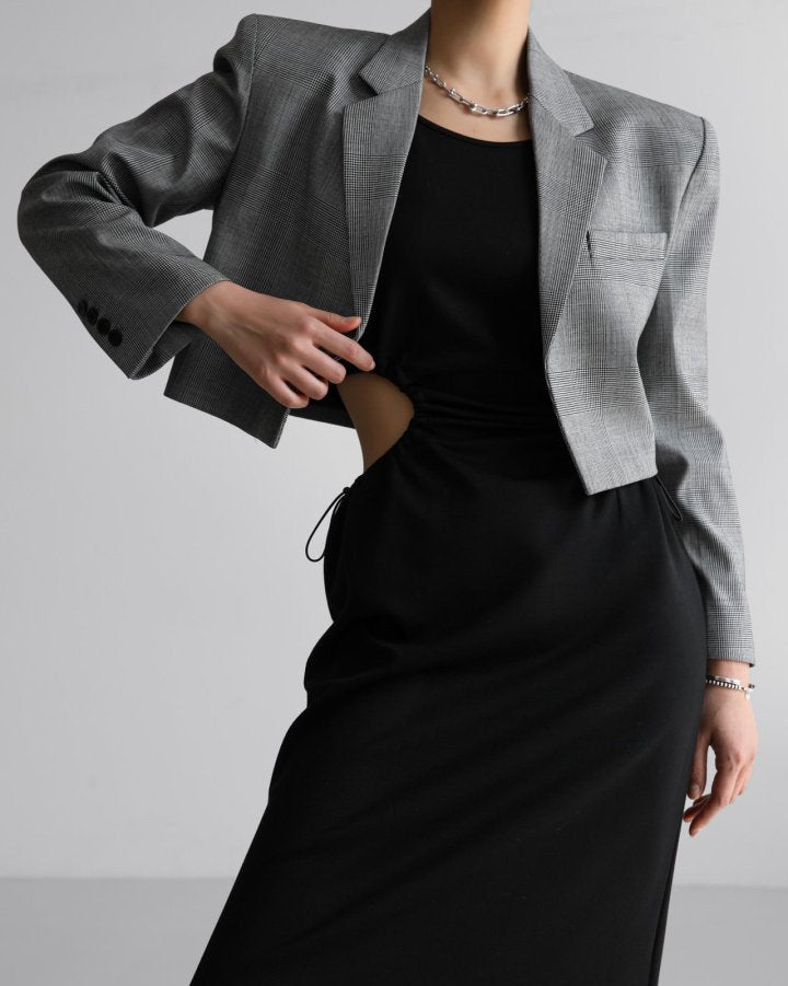 Cut-out Waist Detail with Elastic Loop Dress