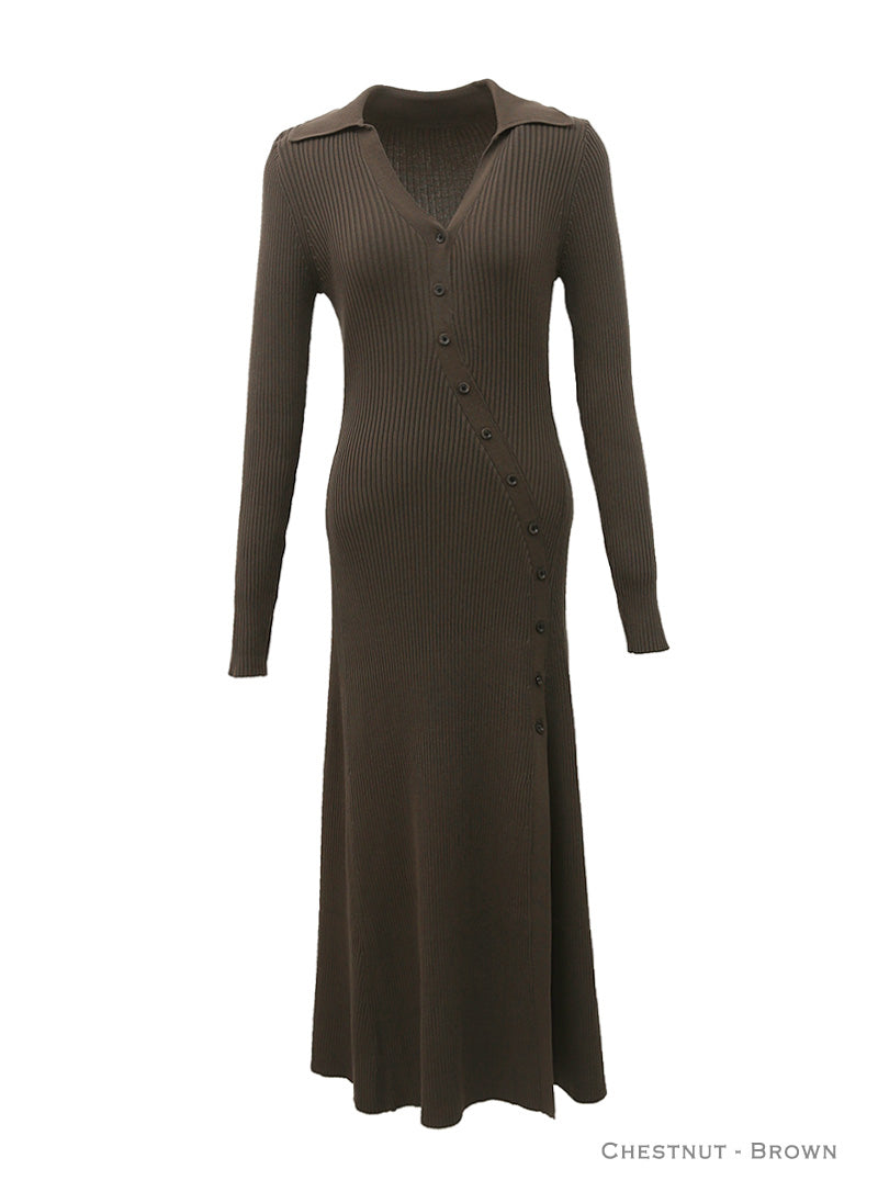 Ribbed Knit Dress (Ivory)