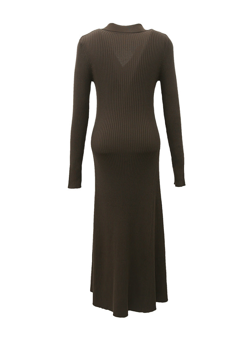 Ribbed Knit Dress (Ivory)