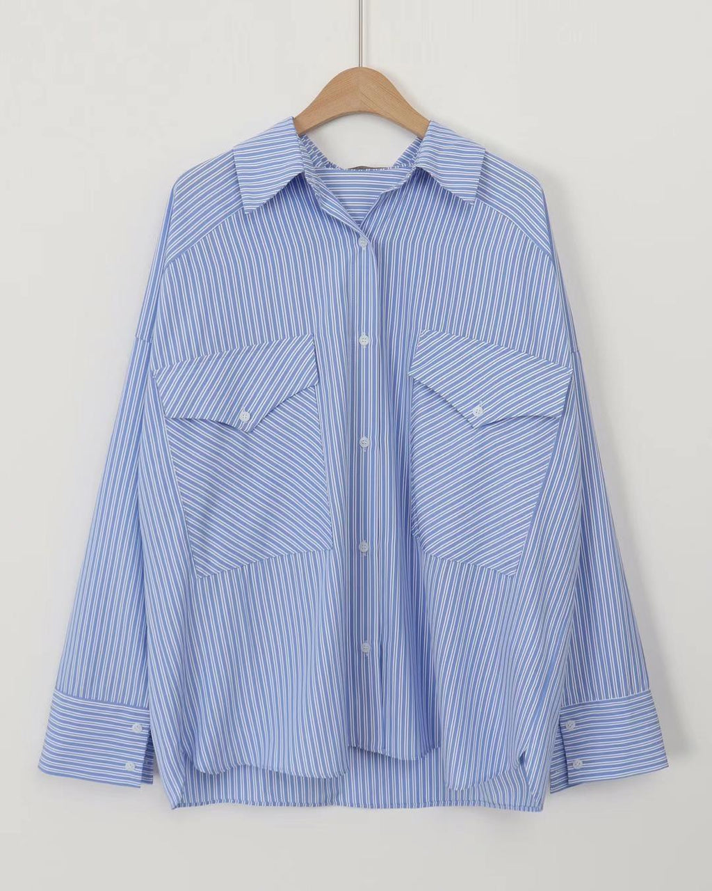 ［OS] Oversized 雙袋口型格襯衫